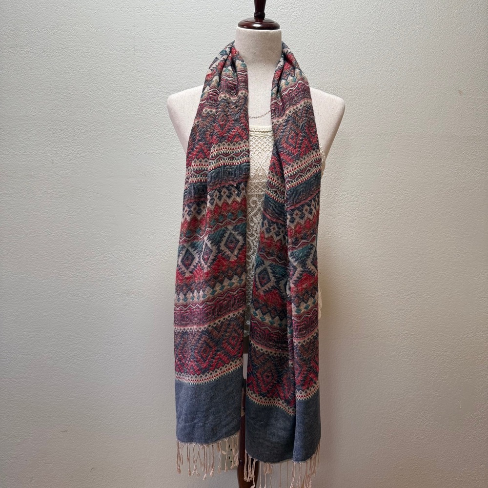 Traditional Cashmere Soft Woven Geometric Made Jerusalem‎ Oversized Scarf Wrap